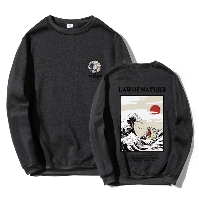 Trendy brand funny cat wave autumn and winter men and women leisure fleece sweater pullover Hoodie sweater men_voghion.com