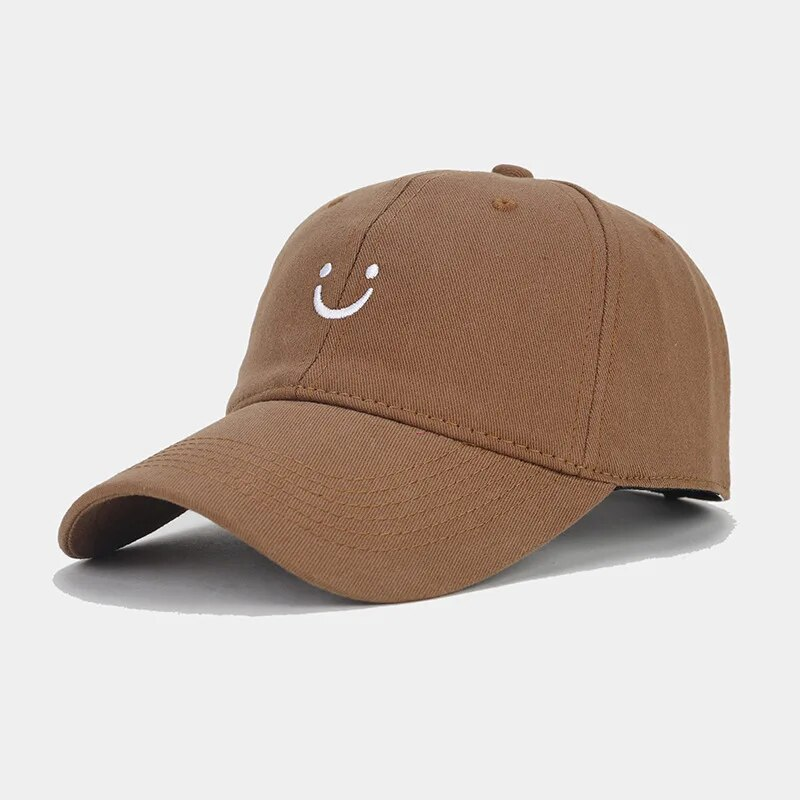 Smiley Face Trucker Washed Dad for Men Women Cute Baseball Caps Unstructured Smile Embroidered Hat_voghion.com