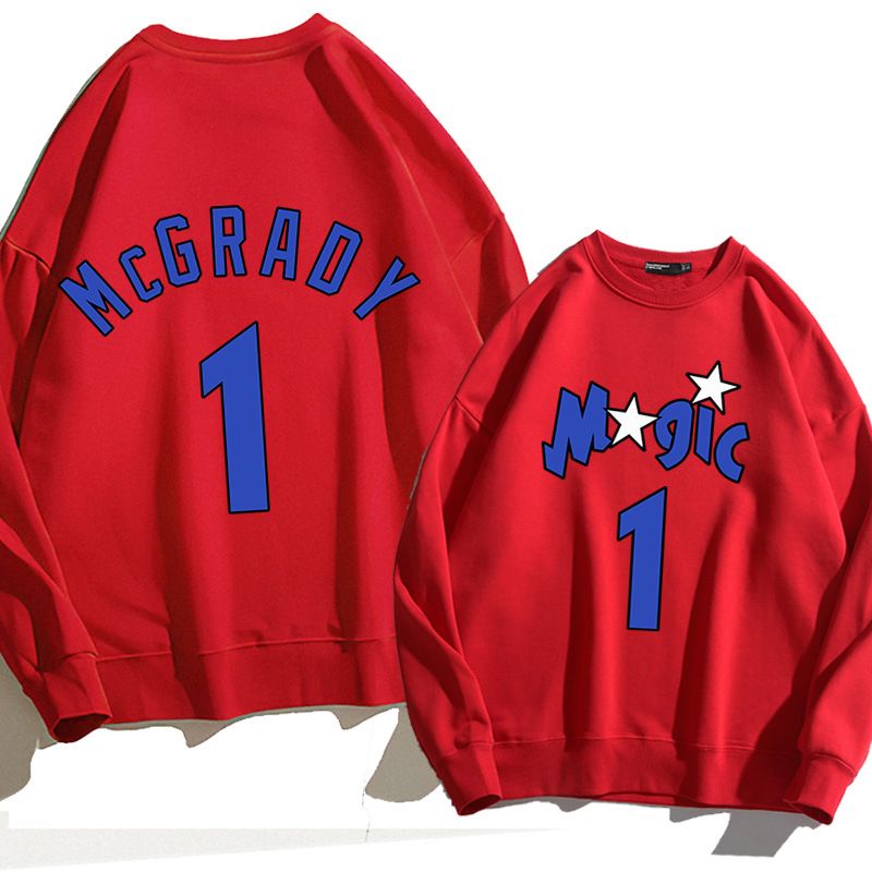T-shirt maglione girocollo a maniche lunghe Basketball Magic McGrady 1 per uomo e donna, marchio di moda autunno/inverno ampio_voghion.com