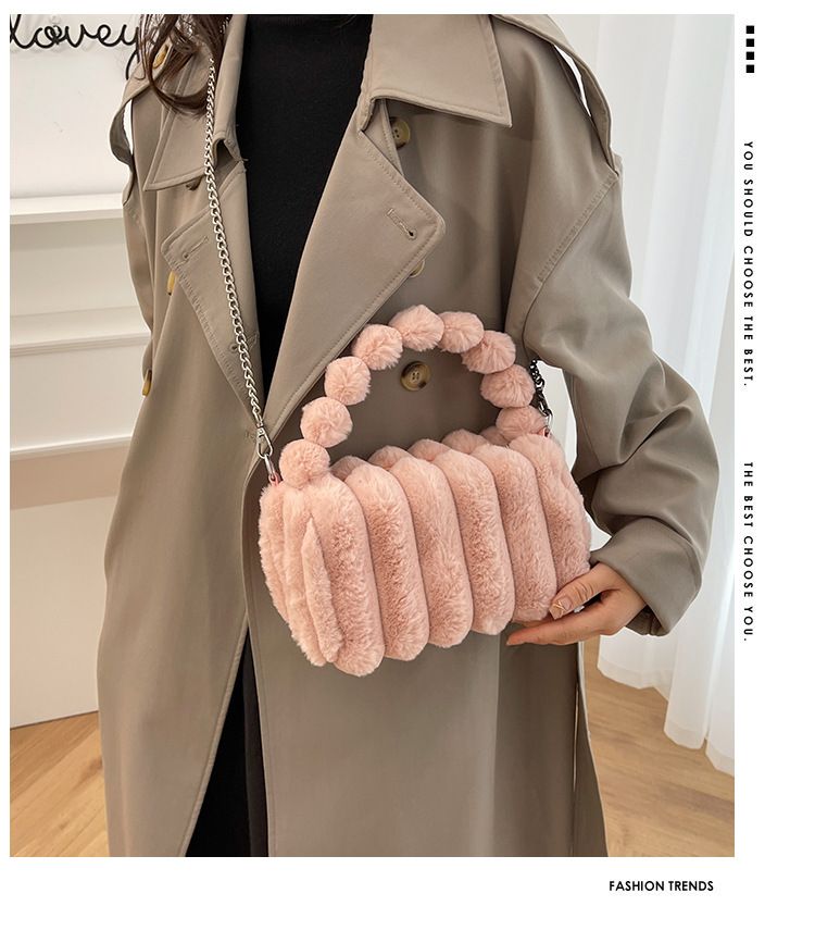 Borse da donna, piccola borsa quadrata da donna, nuova moda autunnale e invernale, borsa a cuscino, elegante borsa a mano, borsa a tracolla in peluche testurizzata_voghion.com