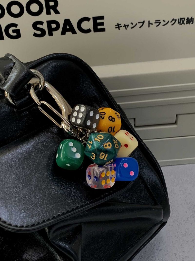 Creative Lucky Dice String Niche Handmade Personality Keychain Versatile Fashion Bag Pendant Design Cute Accessories_voghion.com