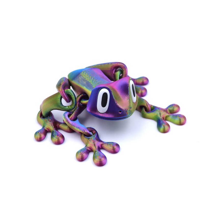 Giocattolo da scrivania snodabile a forma di rana - Figura magnetica a forma di rana stampata in 3D con giunti mobili, perfetta per decorare frigorifero e ufficio_voghion.com