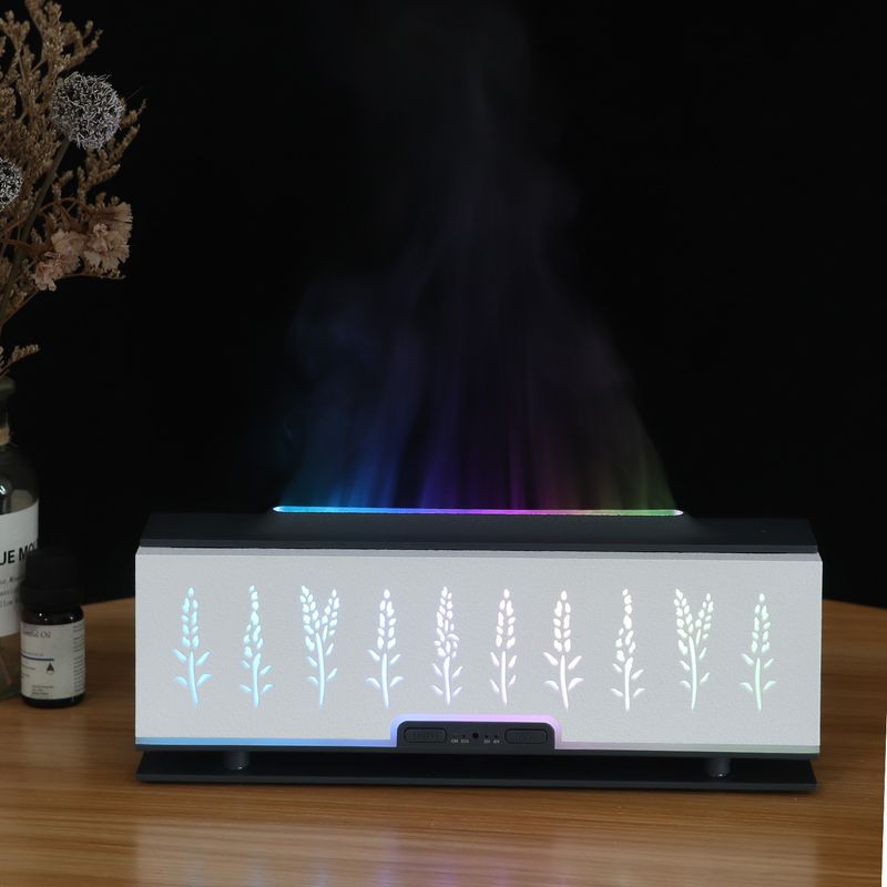 Diffusore di aromi a fiamma 3D con telecomando – Umidificatore a LED effetto legno per camera da letto/ufficio (serbatoio da 0,5 l, timer da 8 ore, copertura 30㎡, illuminazione RGB)_voghion.com