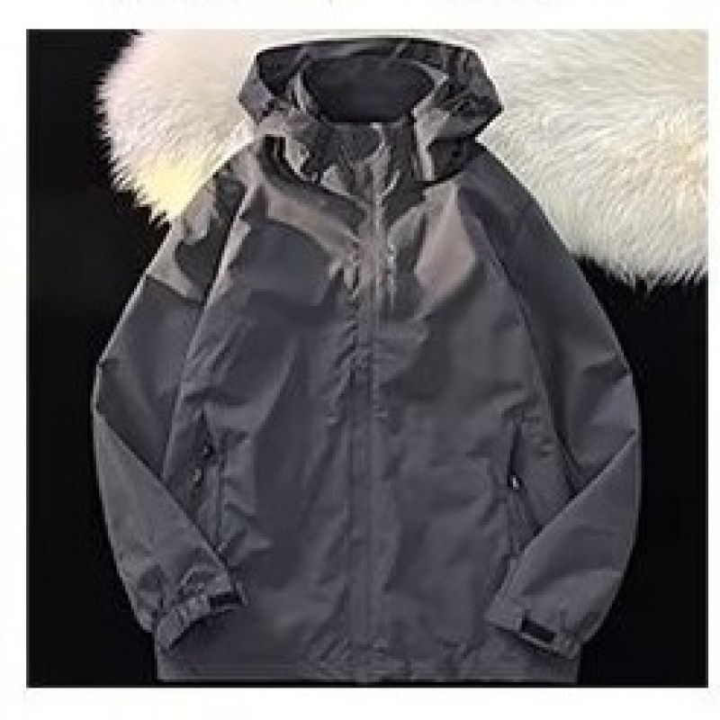 Jaqueta masculina grande 3 em 1, à prova de vento e água, com capuz, para caminhadas ao ar livre, primavera e outono_voghion.com