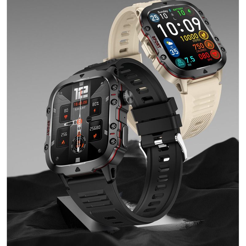 New Product QX11 Outdoor Style Smart Watch Bluetooth Call Encoder Heart Rate Pressure Blood Oxygen Sports Waterproof_voghion.com