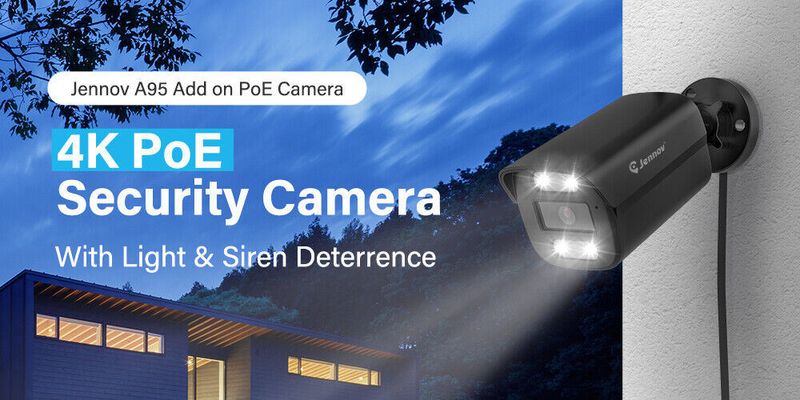 Jennov 4K 8MP POE Security IP66 Camera Outdoor Color Night Vision 2 Way Audio_voghion.com