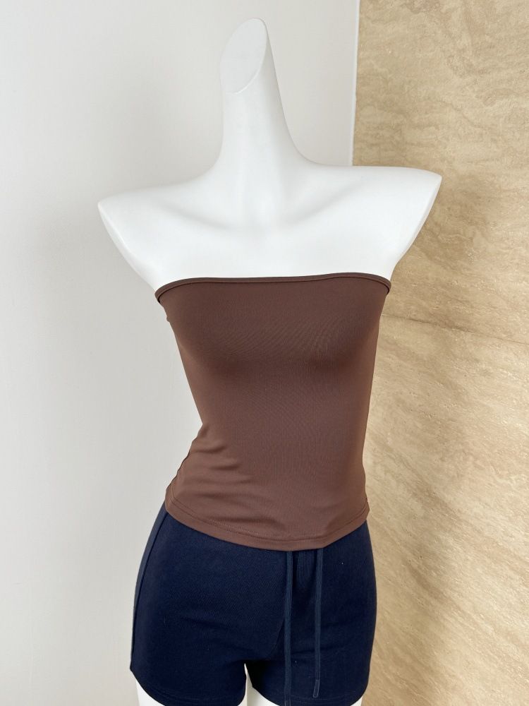 Top bustier sexy elasticizzato con stecche da donna - Canotta aderente ad alta elasticità per l'estate, abbigliamento esterno e stratificazione_voghion.com