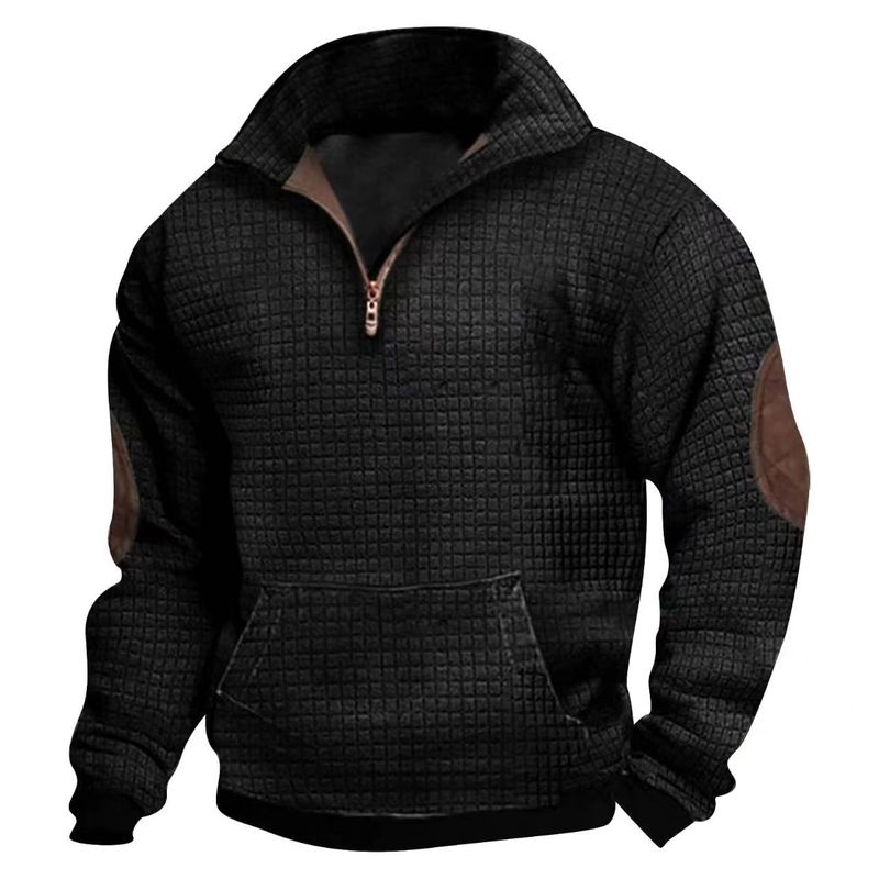 Felpa con mezza zip a collo alto per uomo primavera e autunno 2023_voghion.com