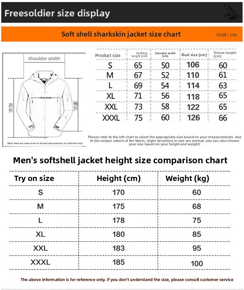 Chaqueta de invierno para hombre Shark Skin Soft Shell con forro polar, cálida, impermeable, cortavientos, para montañismo, esquí y ciclismo._voghion.com