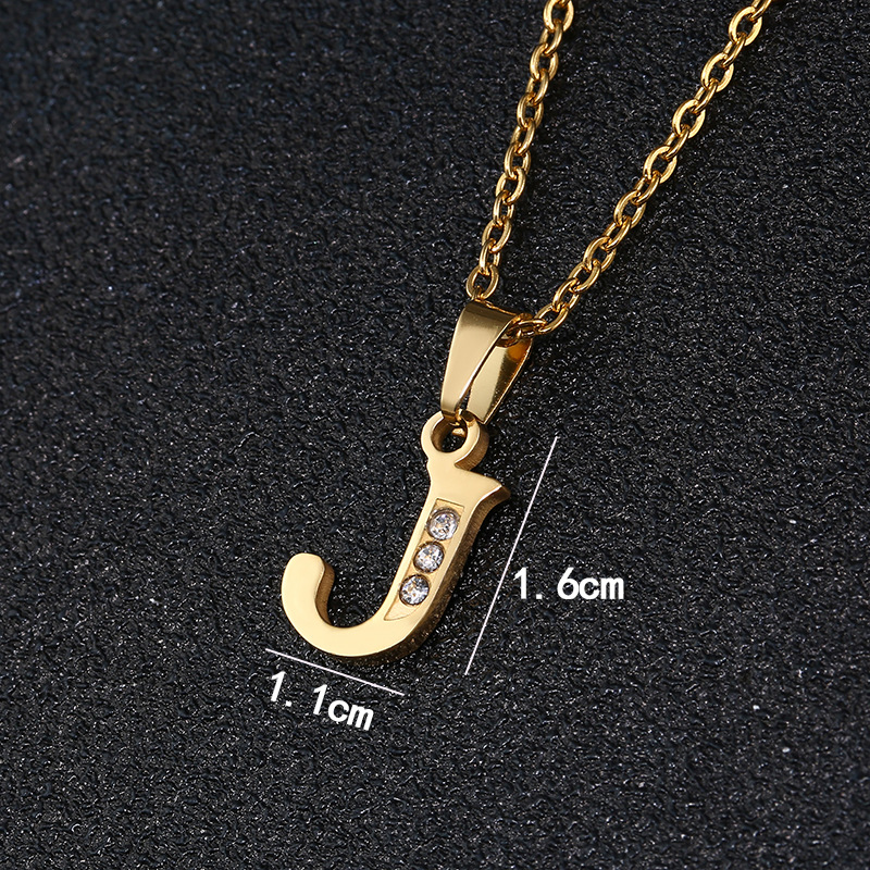 Collana con lettera, per studentessa coreana, semplice, piccola, per coppia di fidanzate, 26 lettere inglesi portafortuna, ciondolo con catena per clavicola_voghion.com