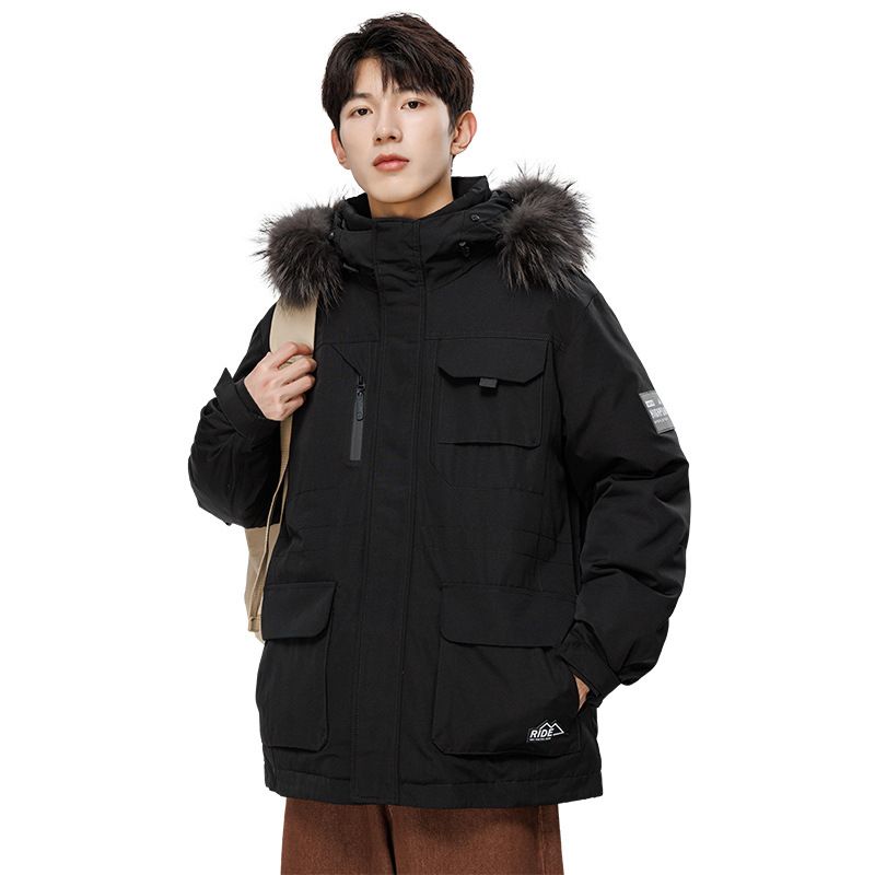 Herren 90 weiße Entendaunen Winter neue dicke Kapuze trendige Freizeitjacke Herren Mantel Pie überwinden_voghion.com