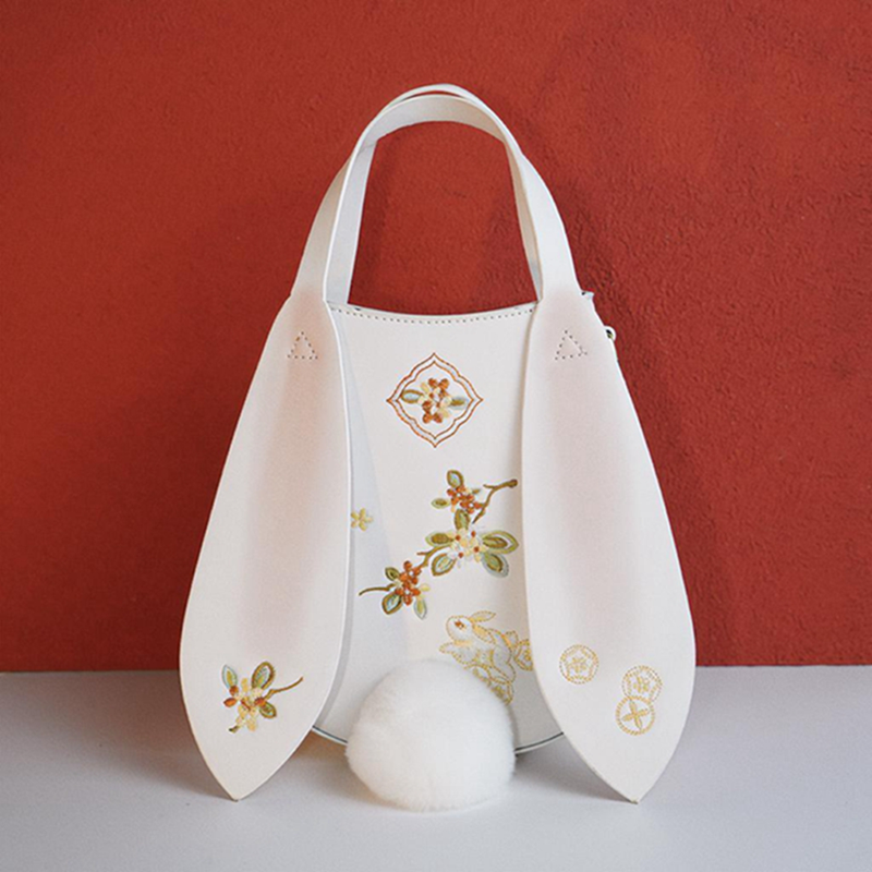 Borsa a mano con coniglio ricamato cinese per donna Accessori per decorazioni Hanfu in stile antico Spalla 2023 Borsa a tracolla carina_voghion.com
