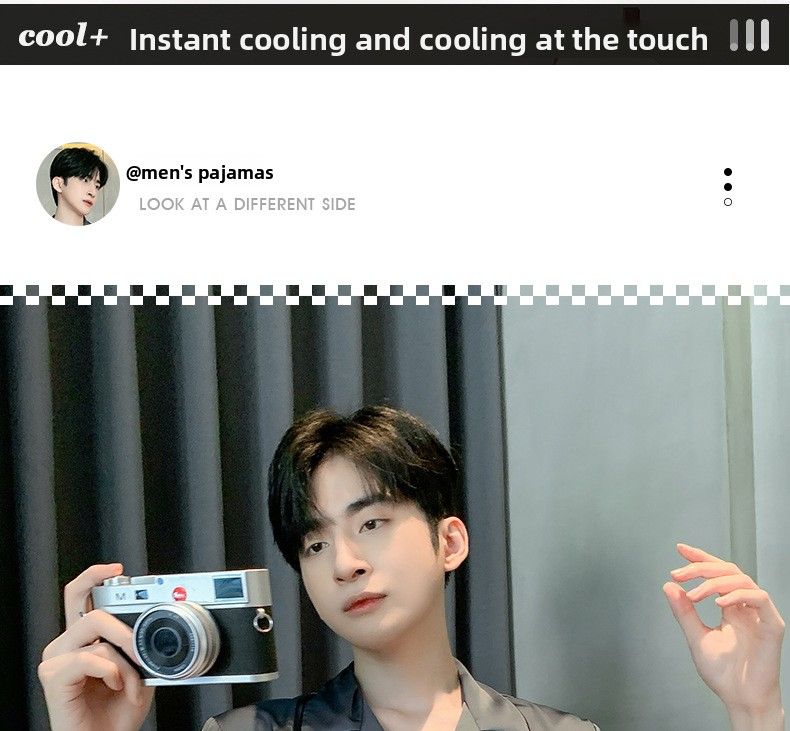 Men's Summer Ice Silk Short Sleeved Shorts Thin Sleepwear Simple Casual Ice Silk Youth Home Suit Set_voghion.com