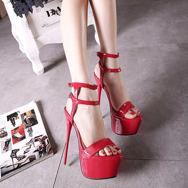 Large 41-46 Sexy High Waterproof Platform Sandals Thin Heel Color Block Women's Shoes_voghion.com