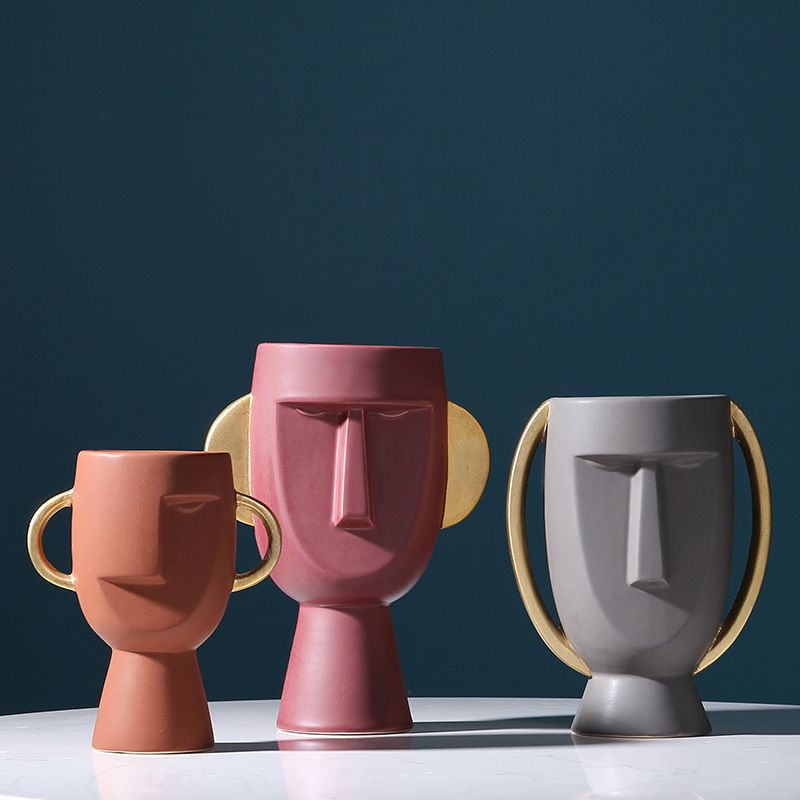 Vase en céramique de style nordique, créatif, simple, moderne, décoration d'intérieur, artisanat, doux, ornement_voghion.com