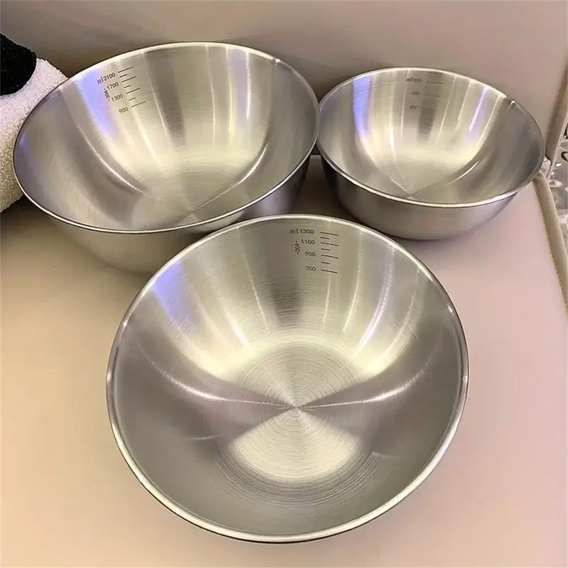 Edelstahlschüssel-Set mit Waage, zum Kochen, Backen, Aufbewahren von Lebensmitteln, Rührschüsseln mit großer Kapazität für die wichtigsten Küchenutensilien zu Hause_voghion.com