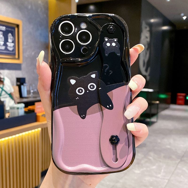 Case For Samsung A56 A36 A26 A16 A06 A31 A24 33 22 34 14 13 23 A21s A71 A51 A72 32 12 Cartoon Cat Wrist Strap Phone_voghion.com