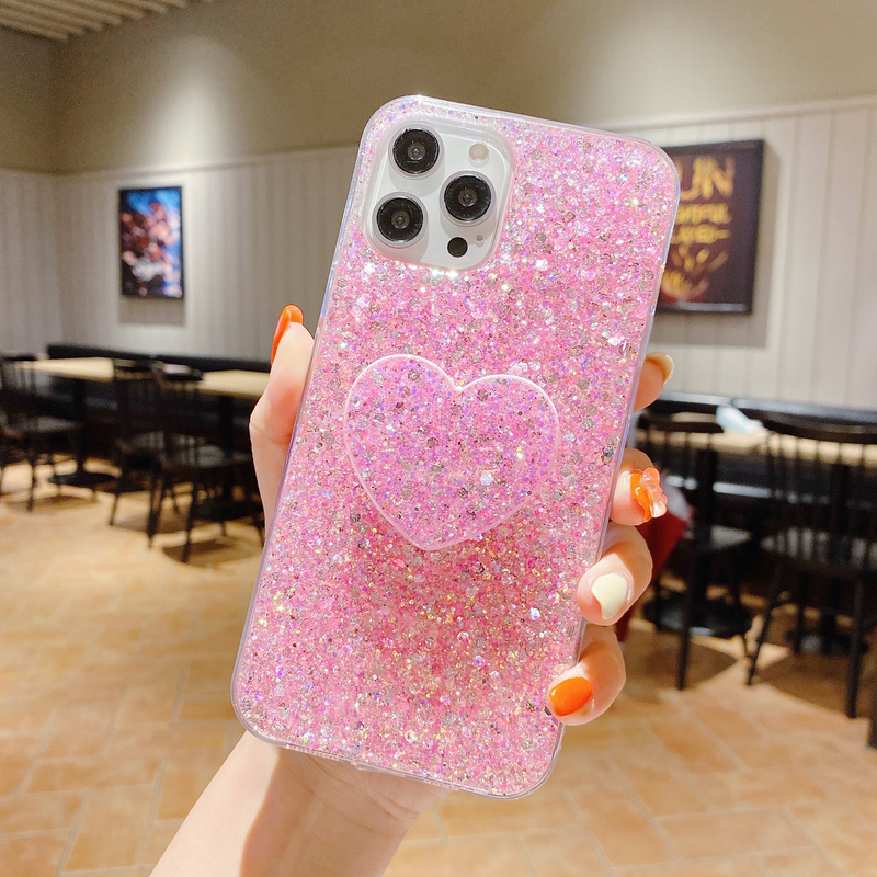 „Poco X3 NFC Pro F3 M3 F2“ blizgučių dėklas, skirtas „Xiaomi Redmi Note 10 9 8 7 Pro 10S 9S 9C 9A“ dėklams, skirtas „Xiaomi Mi 11 Lite“ su širdies formos laikikliais._voghion.com
