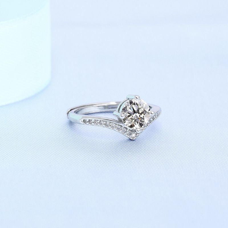Hoge schoonheid Mosang-ring, kroonprinses met bloemen zonder vervagende kleur, uniek en voortreffelijk huwelijksaanzoek_voghion.com