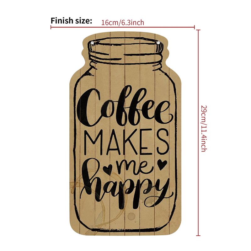Happy Japanese Bottle Jar Kitchen Self Adhesive Paper N1741 Coffee Shop Decoration Atmosphere Wall Stickers_voghion.com