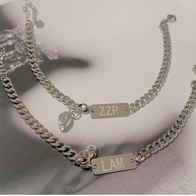 Titanium Steel Heart Magnetic Couple Bracelets Pair Simple Niche Non-Fading Versatile Design Engravable Gift_voghion.com