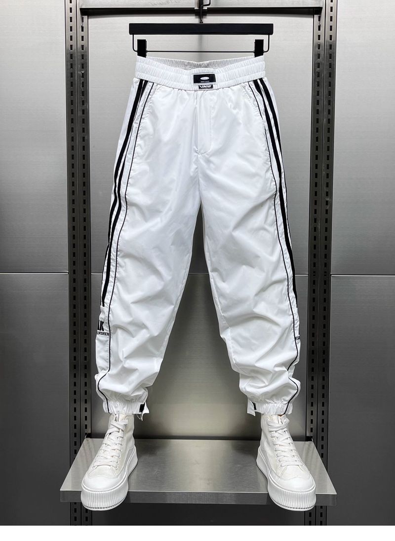 Trendy gestreifte Sommer-Sporthose für Herren, dünn, schnelltrocknend, modische, vielseitige Freizeit-Leggings für Jugendliche, verkürzte Hose_voghion.com