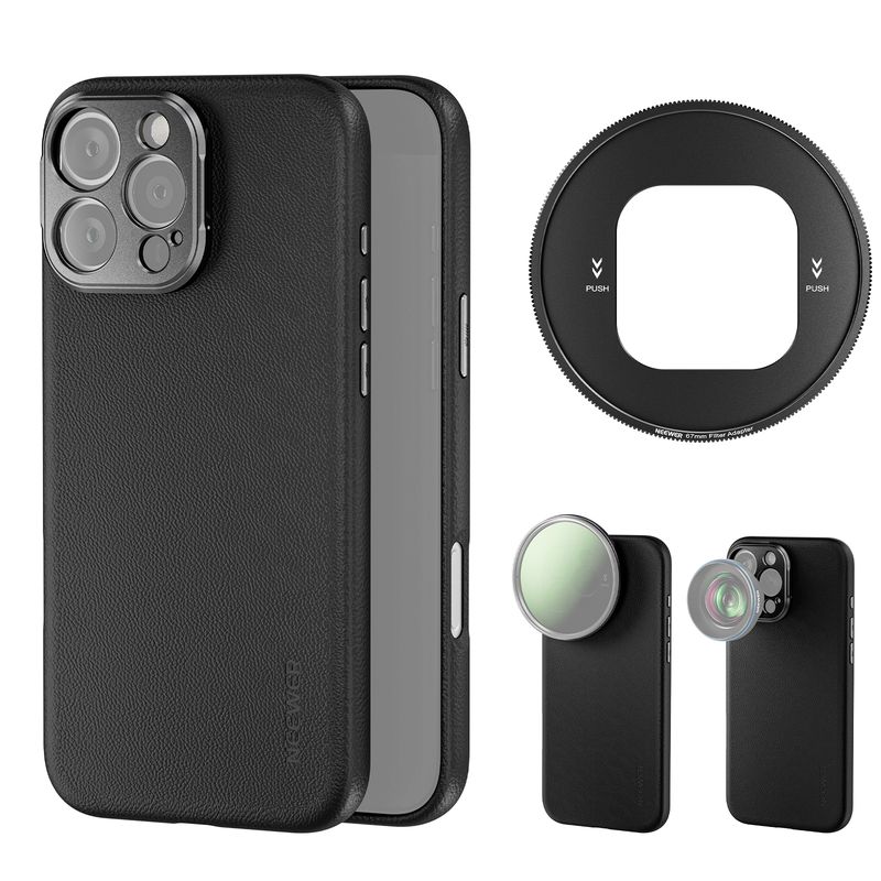 Coque de protection en TPU/PC pour iPhone 16 Pro/Pro Max, avec montures d'objectif 17 mm et adaptateur de filtre 67 mm._voghion.com