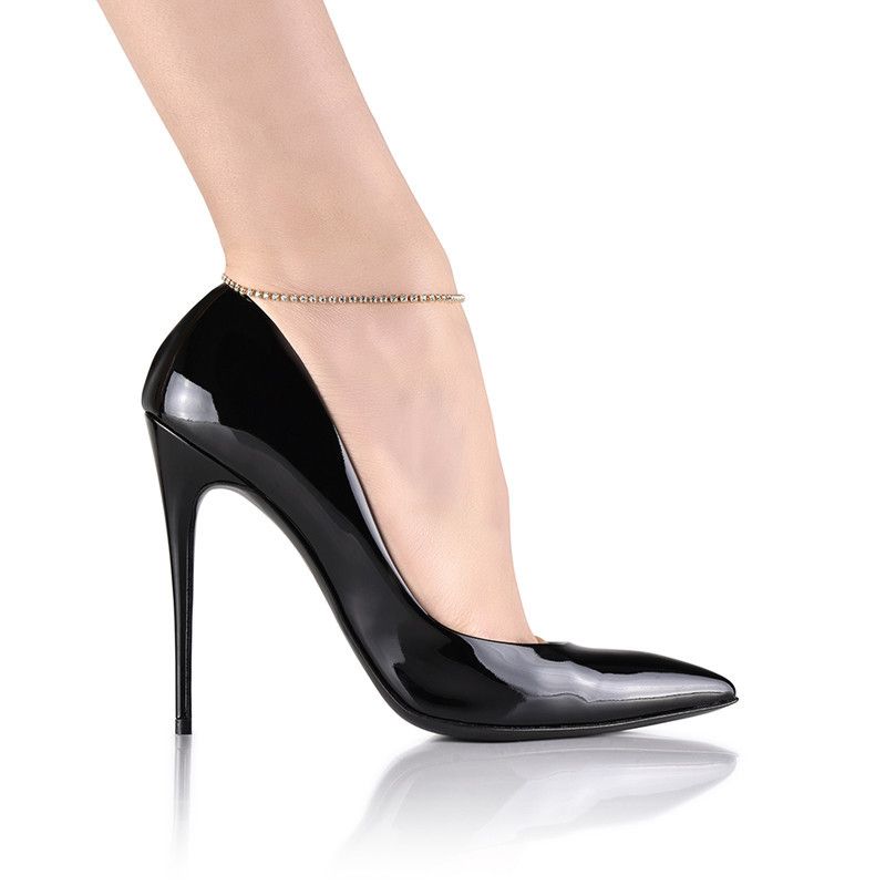 Cadena de garra de una sola fila con diamantes de imitación súper brillantes para el pie, cadena para zapatos de tacón alto simple y de moda._voghion.com