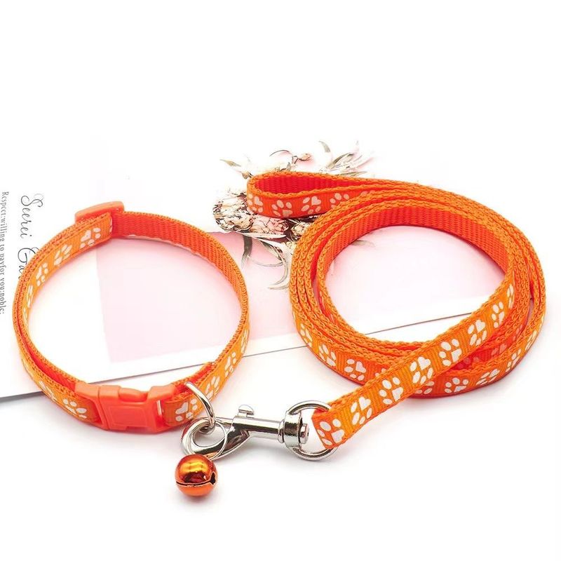 Set per cani e gatti, kit collare per passeggiate con impronta, guinzaglio a catena di taglia media e piccola_voghion.com