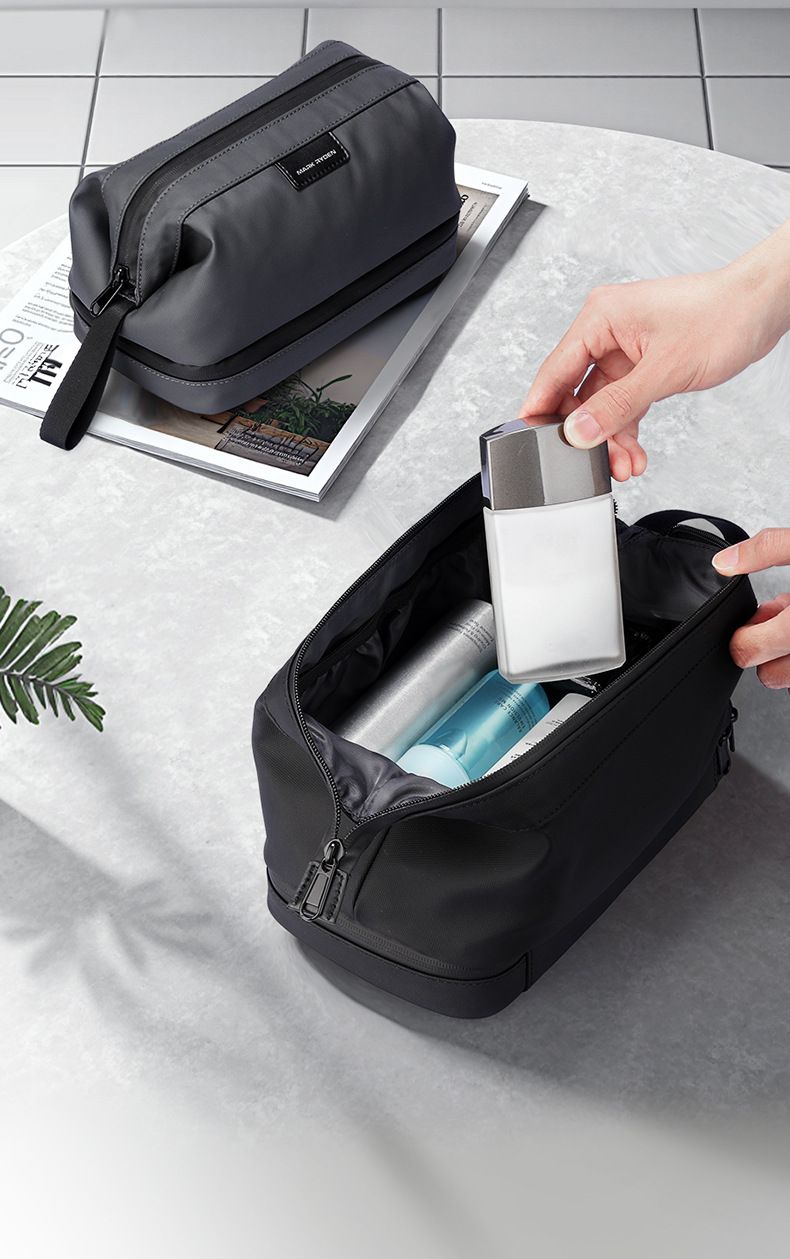 Premium Travel Toiletry Bag - Water-Resistant Oxford Fabric With Wet/Dry Compartments - Large Capacity Shaving Dopp Kit For Business Trips & Vacations_voghion.com