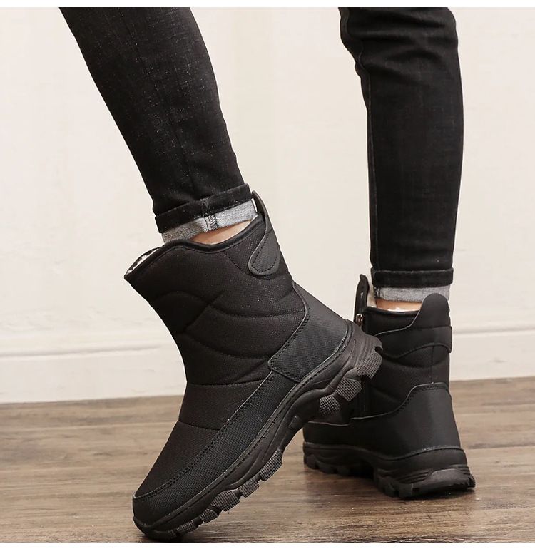 Nouvelle chaussure d'hiver chaude et épaisse avec doublure polaire, botte de neige Northeat, chaussure de voyage imperméable et résistante au froid, en coton pour homme_voghion.com