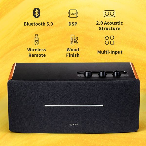 D12 Speaker Bluetooth 5.0 Wooden Enclosure Support AUX Line In Input Theater And Music Sound Stage Selection_voghion.com