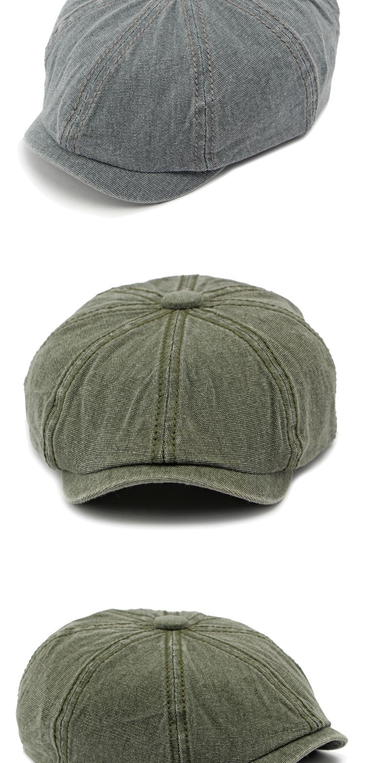 Cappello ottagonale in denim lavato unisex in cotone Lady Beret Cappello artistico da pittore con lingua d'anatra cappello da strillone retrò da uomo_voghion.com