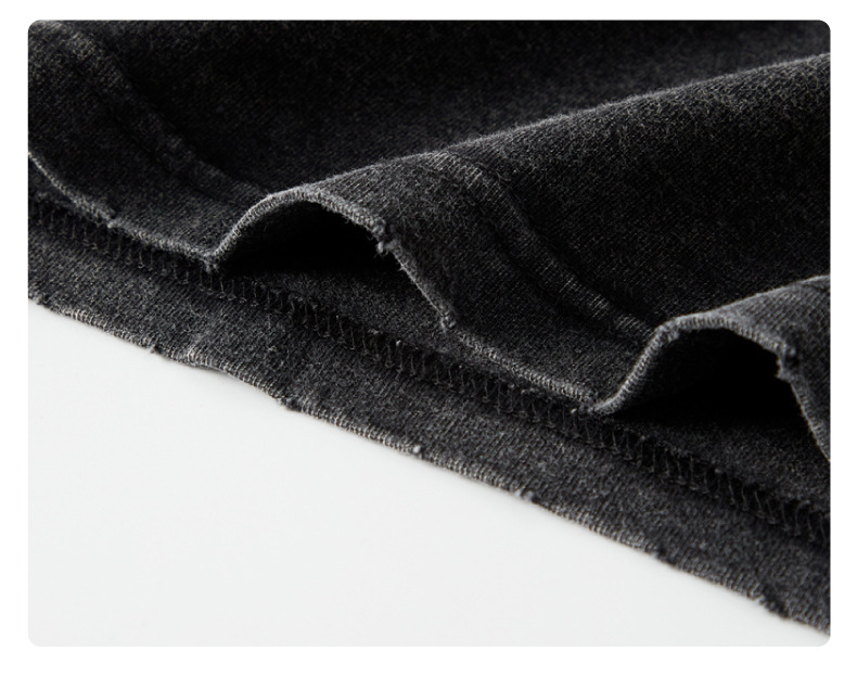 Man's clothing Bite grinding edge holes heavy wash to do old vintage short sleeve T-shirt loose pure cotton base shirt_voghion.com