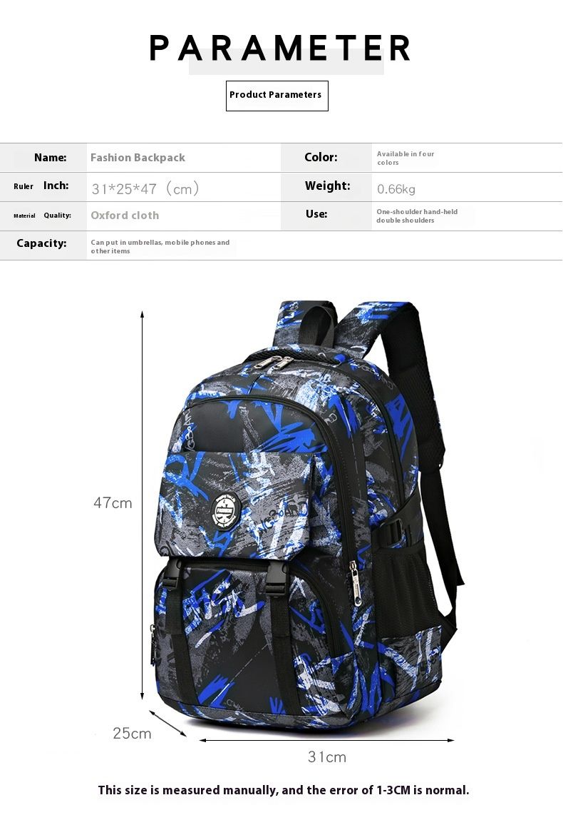 Backpack Trendy Junior And Senior High School Student Backpack Fashion Camouflage Travel Large Capacity Computer Backpack_voghion.com