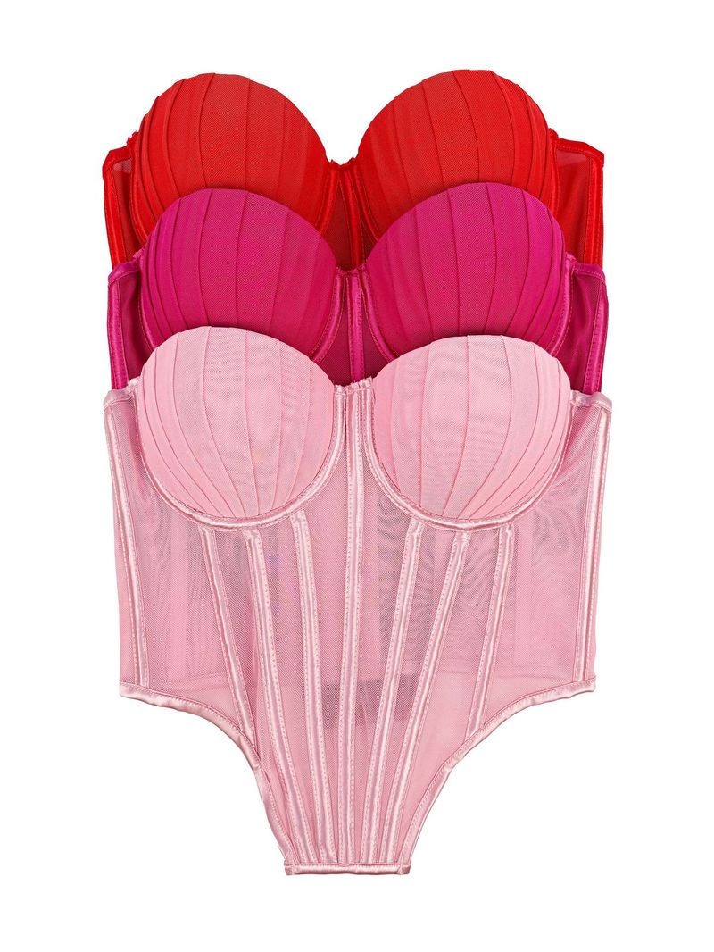 Women's Clothing Pleated Design Herringbone Bra High End Outer Wear Bra With Cup Pads Body Shaping Sling_voghion.com