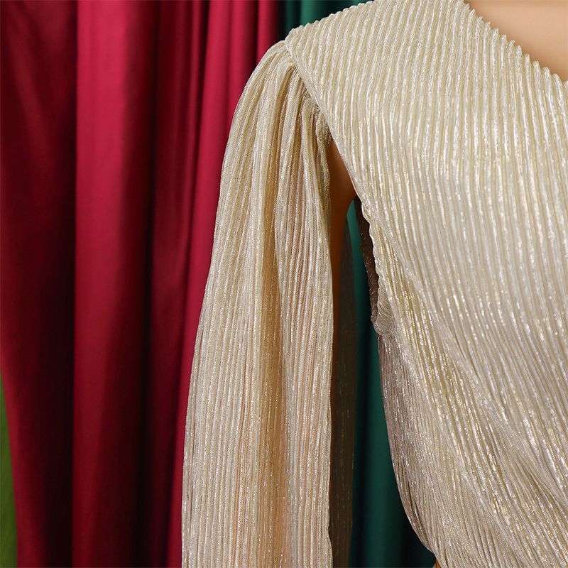 Damenbekleidung Neue V-Ausschnitt Temperament Langarm Cape Taille Kleid Rock_voghion.com