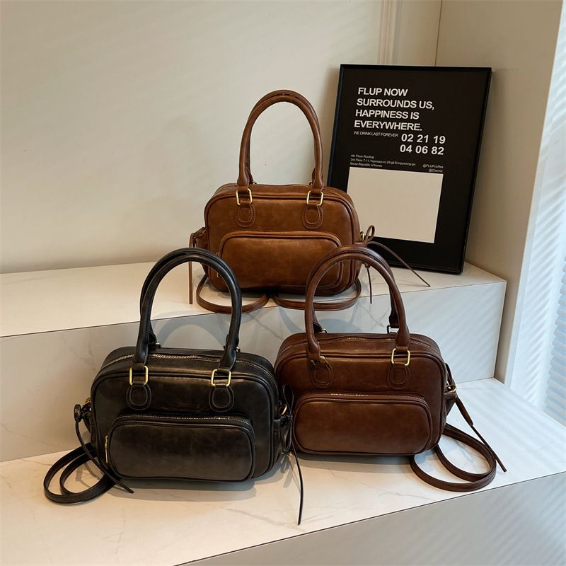 Borsa a tracolla doppia con design a nicchia singola, borsa da donna, borsa a mano piccola, tote, borsa coreana alla moda autunno inverno_voghion.com