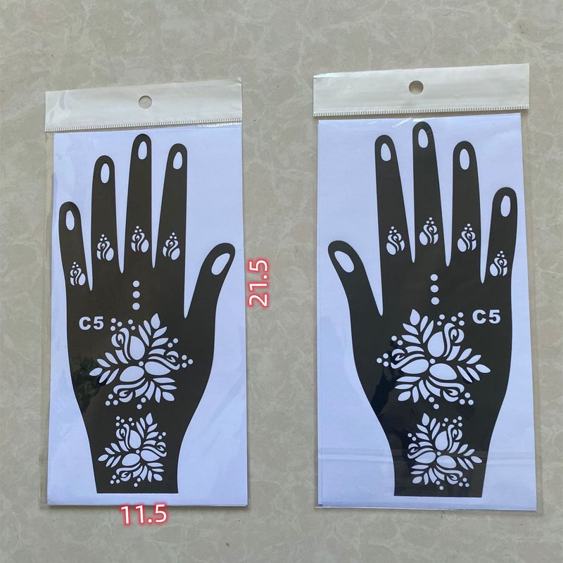 Tatuaggio all'henné con palma indiana nepalese, dipinto a spruzzo, grande stencil, originale, dipinto a mano, a forma di succo_voghion.com
