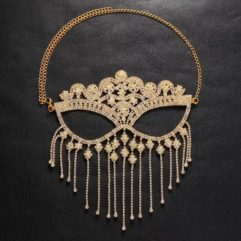 Voll Diamant Klauen Kette Strass Mask Perséinlechkeet Masquerade Tassel Mask Halloween Gesiicht Rido_voghion.com