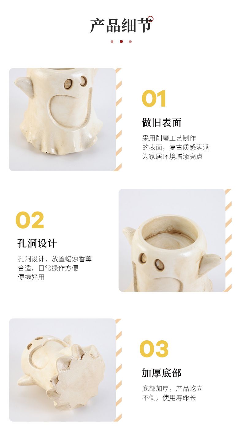 Halloween pumpkin candle holder creative script kill atmosphere decoration Candlestick home tea candle burner aromatherapy funny ornaments_voghion.com