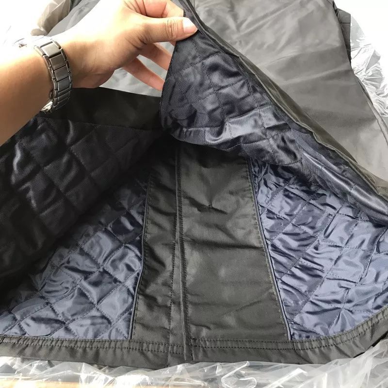 Men's Waterproof Windproof Quilted Long Coat With Stand Collar Winter Warm Trench Coat For Casual Outwear (Khaki, Black, Navy, Gray)_voghion.com
