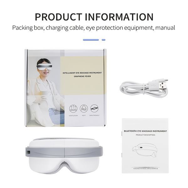 Eye Massager With Heat; BT Music Heated Eyes 1 Massager For Migraines; Relax And Reduce Eye Strain_voghion.com