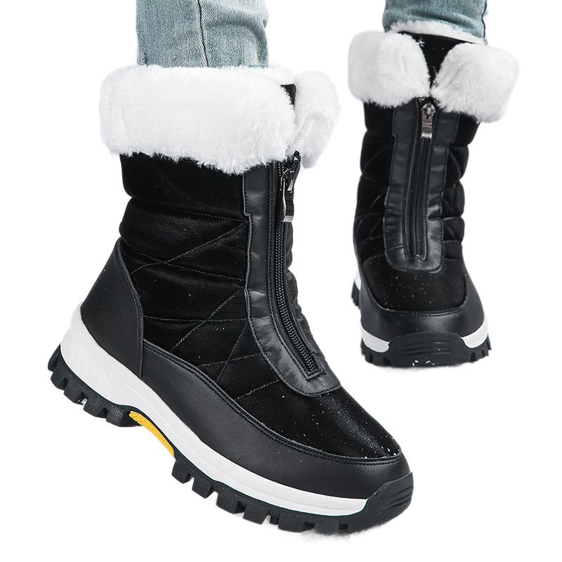 Stivali da neve invernali da donna, impermeabili, in pelle scamosciata, caldi e morbidi, in gomma antiscivolo, scarpe da sci e trekking, eleganti, essenziali, scarpe casual invernali_voghion.com