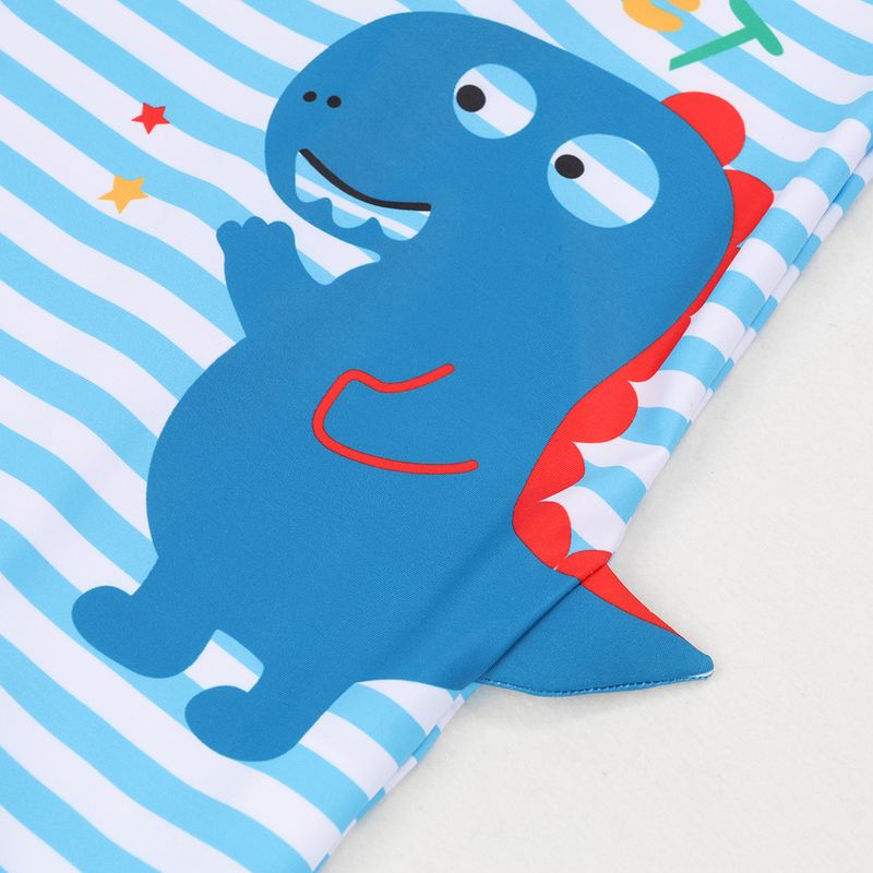 Moeder & Kinderen Kinderbadpak Jongensbadpak Eendelig Lange Mouwen Shorts Zonnehoed Zonnebescherming Kleine Opstaande Kraag Rits Oceaan Print_voghion.com