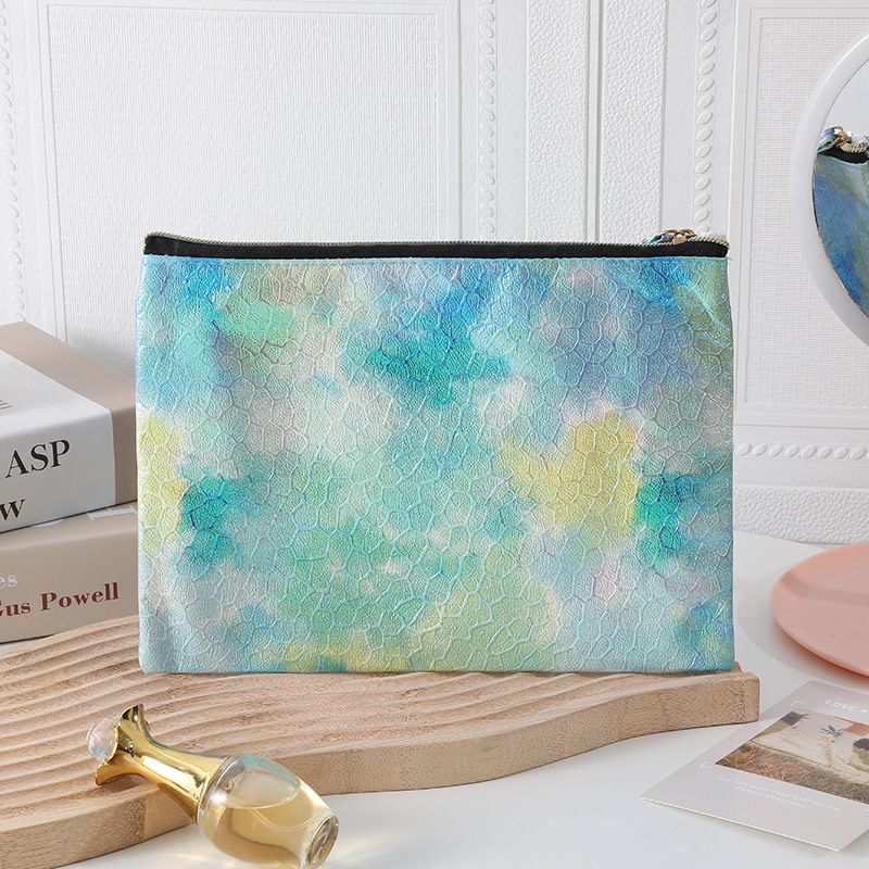 Gradient Women's Iridescent Laser Makeup Handheld Portable Travel Tattoo Nail Storage Toiletry Bag_voghion.com