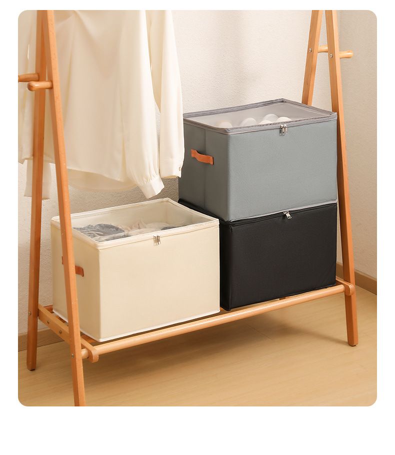 Boîte à chaussures pliable en tissu avec couvercle transparent – Organiseur respirant à compartiments multiples pour chaussures et accessoires (43 × 32 × 30 cm, lavable, empilable)_voghion.com