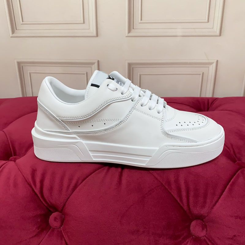 Scarpe sportive casual semplici e alla moda, da uomo, in vera pelle, stile britannico, con lacci, abbinate ai colori, bianche._voghion.com