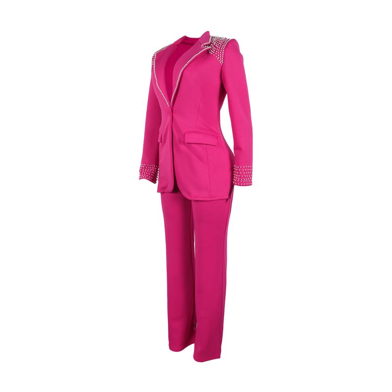 Naisten vaatteet Pearl pitkähihainen Slim Stretch -puku, kaksiosainen puku_voghion.com