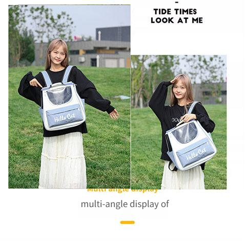 Going Out Double Shoulder Pet Bag Portable Breathable Cat Bag Large Capacity Pet Backpack_voghion.com